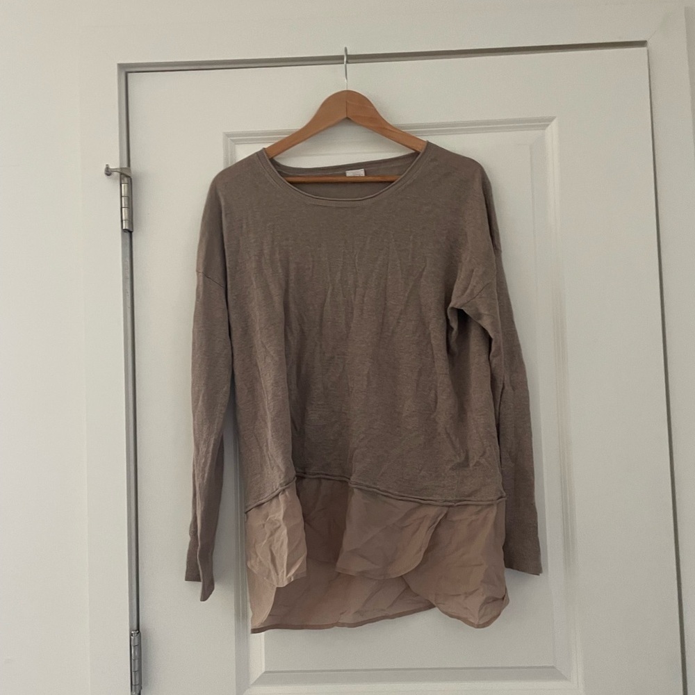 Poetry Linen Silk Lagenlook Layered Sweater Top Neutral Minimalist 10 — image 3 of 7